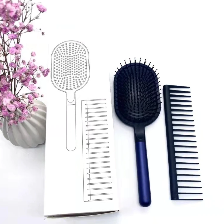 2-Piece Detangling Hair Brush Set – Scalp Massage Brush & Wide Tooth Comb | Bio-Friendly, Wet & Dry Use