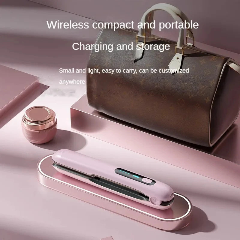 Cordless Hair Straightener — USB-Rechargeable Ceramic Plates & 60 Min Runtime
