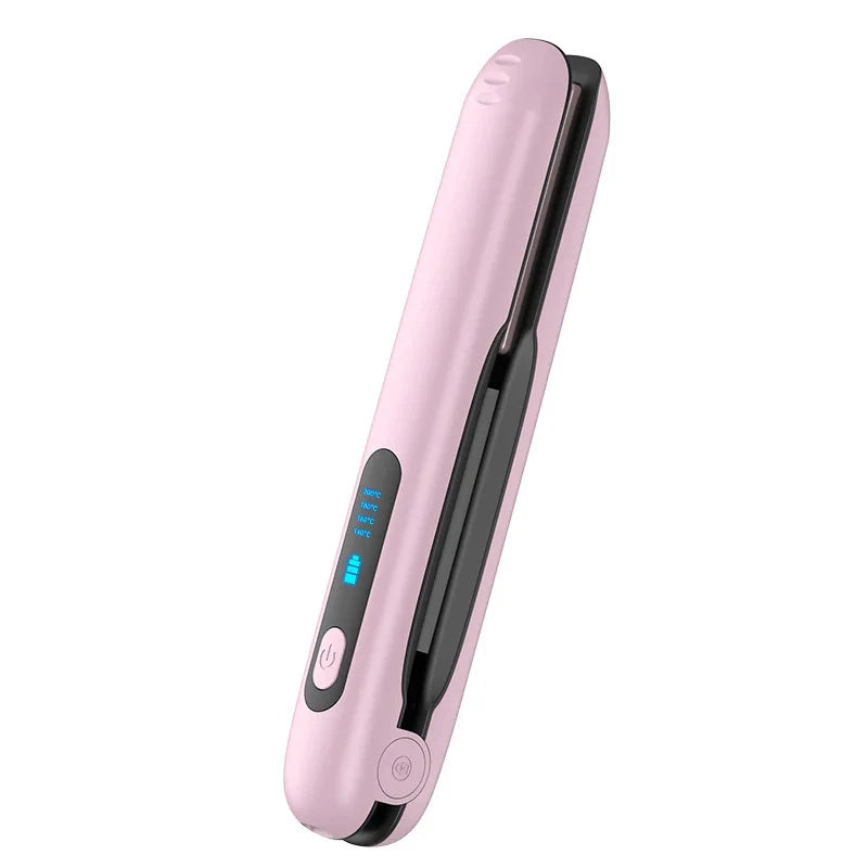 Cordless Hair Straightener — USB-Rechargeable Ceramic Plates & 60 Min Runtime