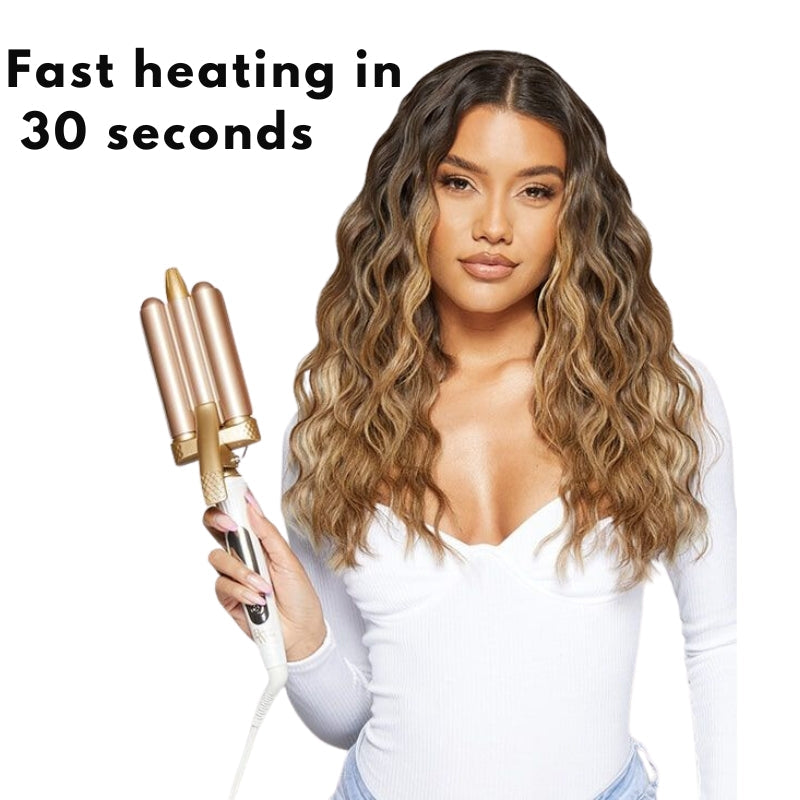 Professional Hair Curler – Ceramic Triple Barrel Waver | Fast Heat-Up | Negative Ion Technology