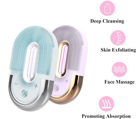 3-in-1 Electric Facial Cleansing Brush – High-Frequency Vibration Massager | 6 Speeds | Waterproof & Rechargeable
