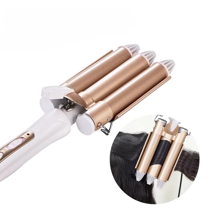 Professional Hair Curler – Ceramic Triple Barrel Waver | Fast Heat-Up | Negative Ion Technology