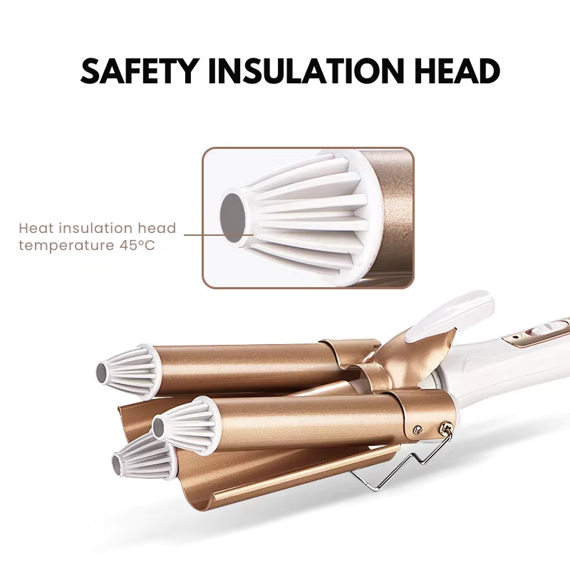 Professional Hair Curler – Ceramic Triple Barrel Waver | Fast Heat-Up | Negative Ion Technology