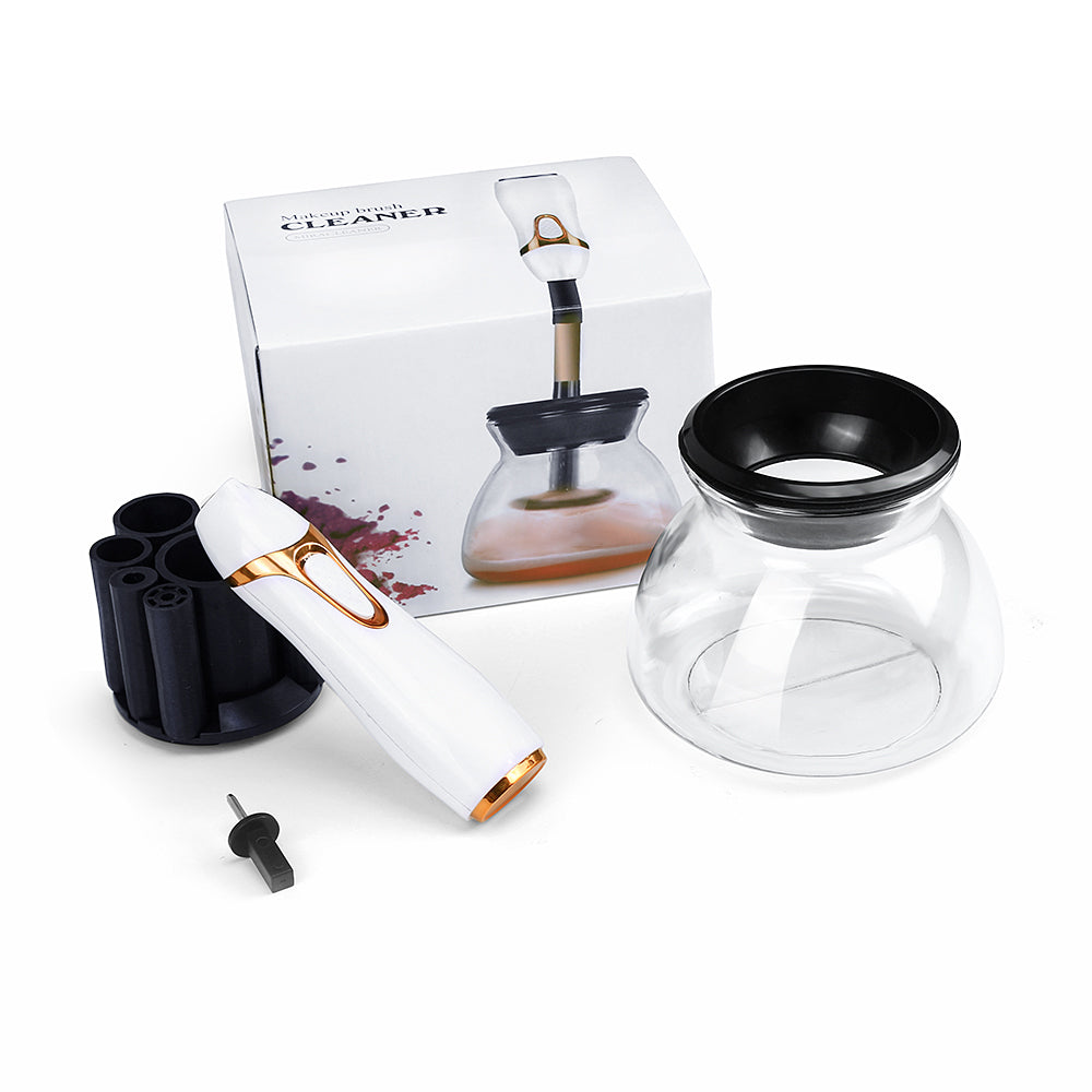 Electric Makeup Brush Cleaner & Dryer – Automatic Spin Clean Technology | 8 Brush Holders | Fast Drying Bowl System