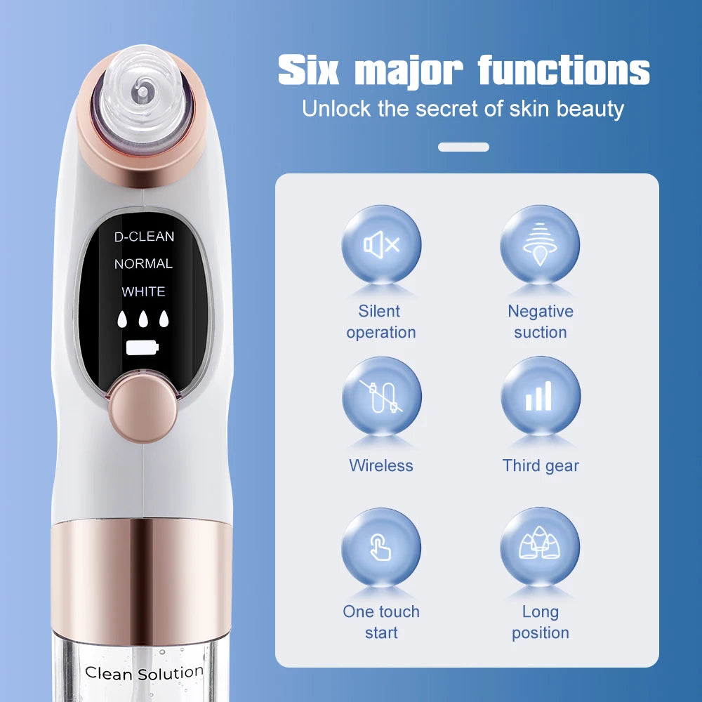 Vacuum Blackhead Remover – 3 Suction Levels | Bubble Water Infusion | USB Rechargeable