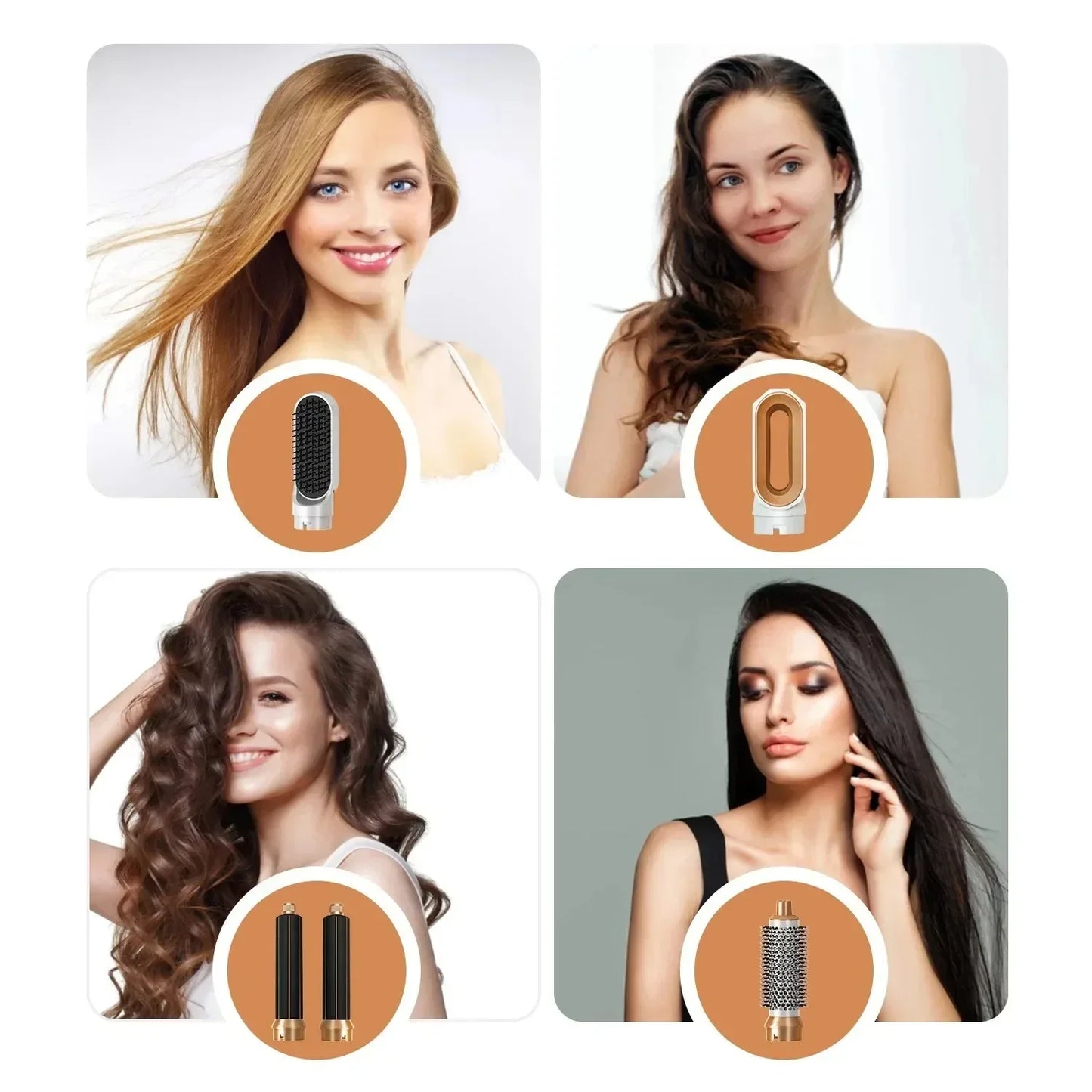 5-in-1 Hot Air Hair Styler – Curl, Wave, Smooth & Dry | UK Plug | Negative Ion Technology