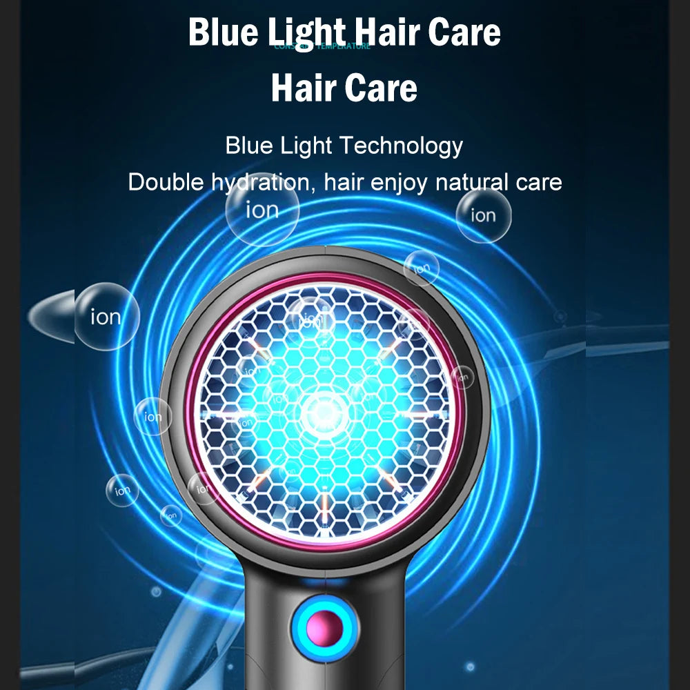 Foldable Ionic Hair Dryer – Portable, Low-Noise & Fast Drying | Dual Voltage for Travel