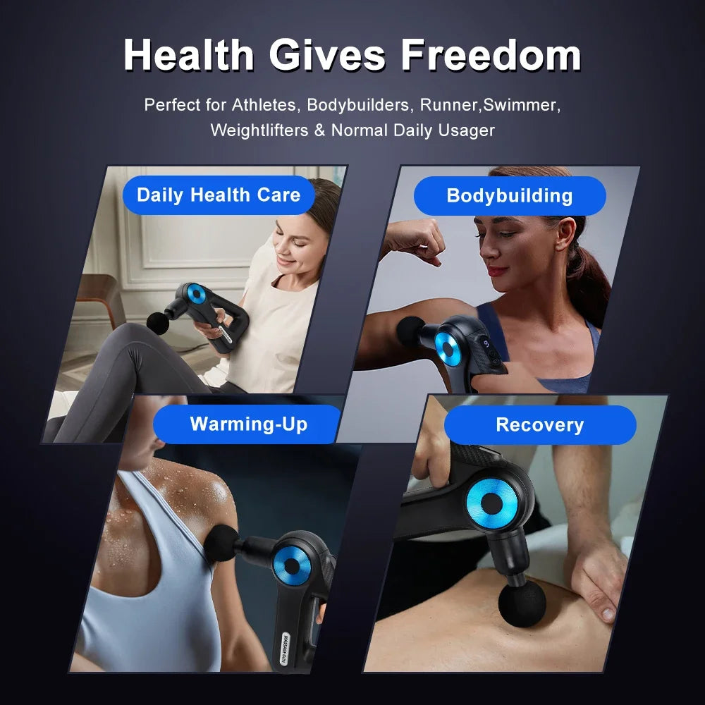 Smart Percussion Massage Gun – 9 Heads, Quiet Motor, Adjustable Speed