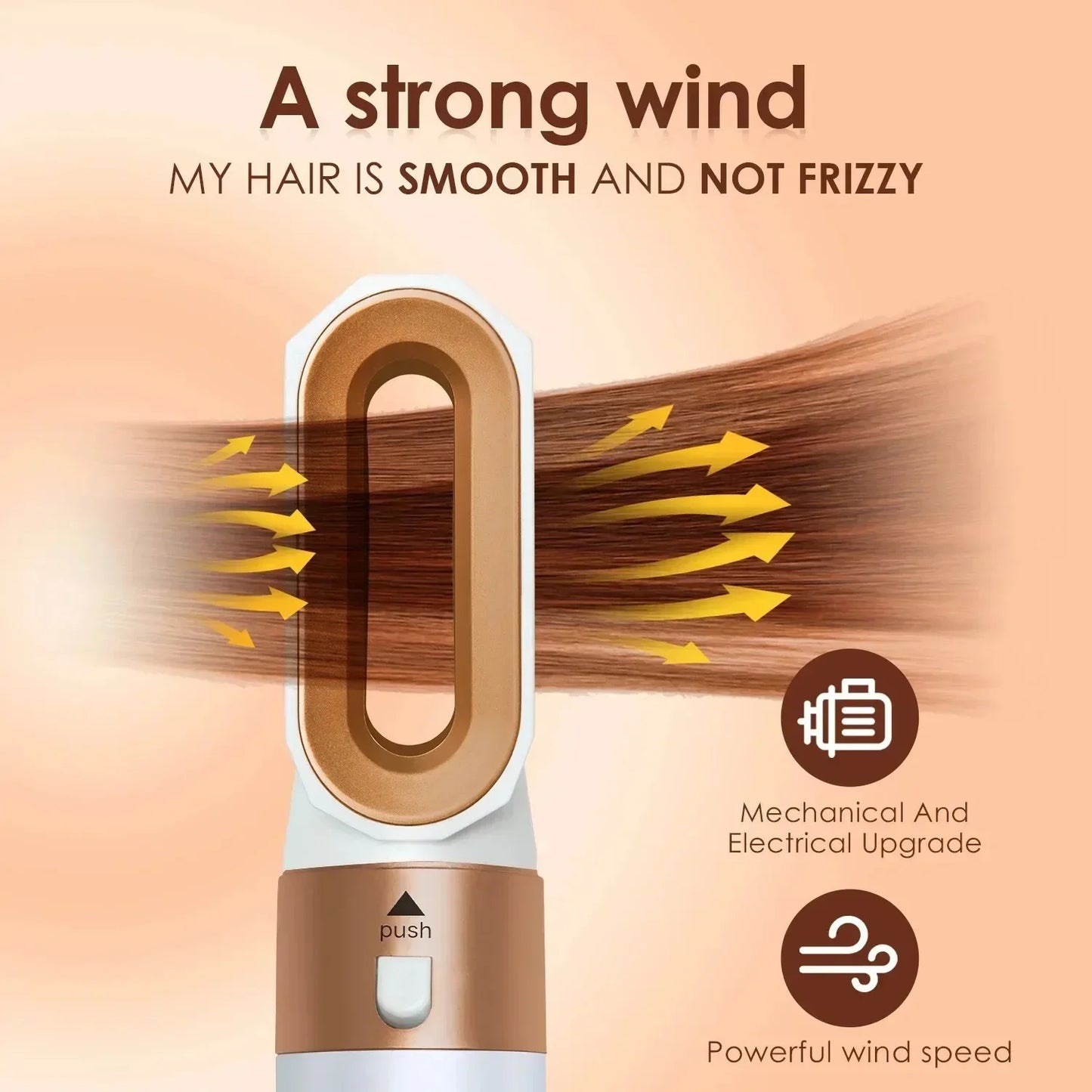 5-in-1 Hot Air Hair Styler – Curl, Wave, Smooth & Dry | UK Plug | Negative Ion Technology