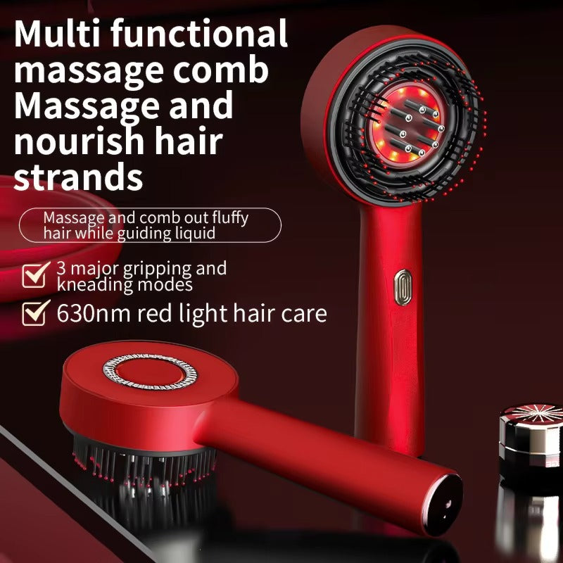 Microcurrent Scalp Massage Comb – Red Light Therapy | Rechargeable | Hair Care Liquid Compatible