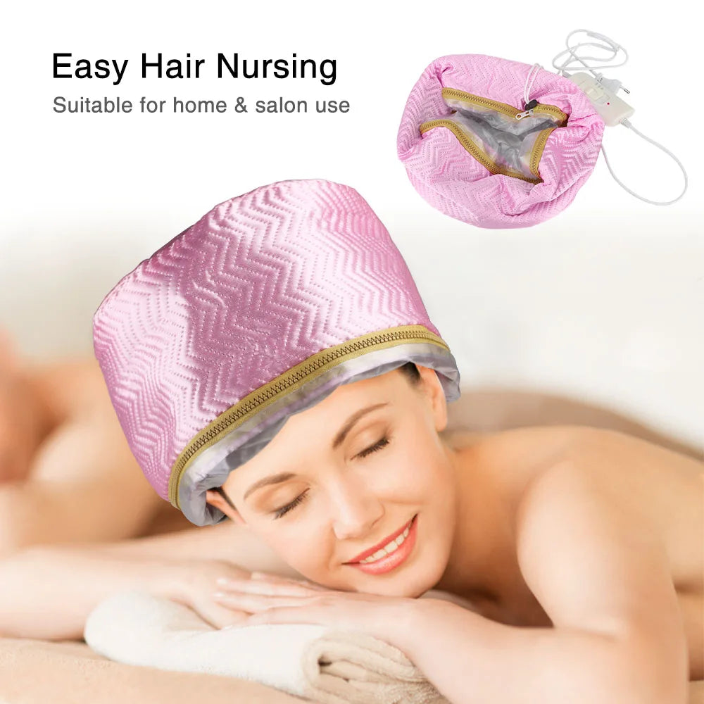 Electric Hair Steamer Cap – Adjustable Heat | Moisture Therapy for Dry & Damaged Hair | UK Plug