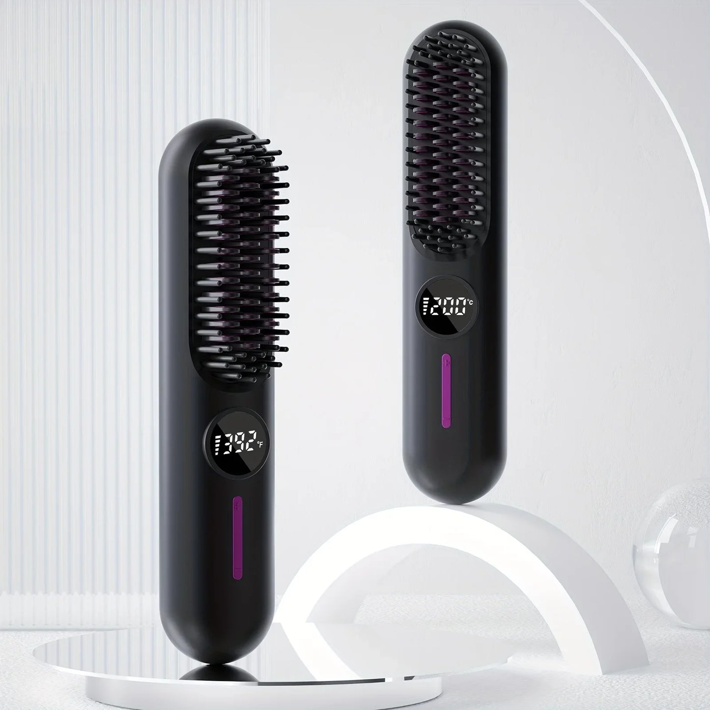Wireless Hair Straightening Comb – Cordless Ceramic Hot Comb | USB Rechargeable | Tangle-Free Styling