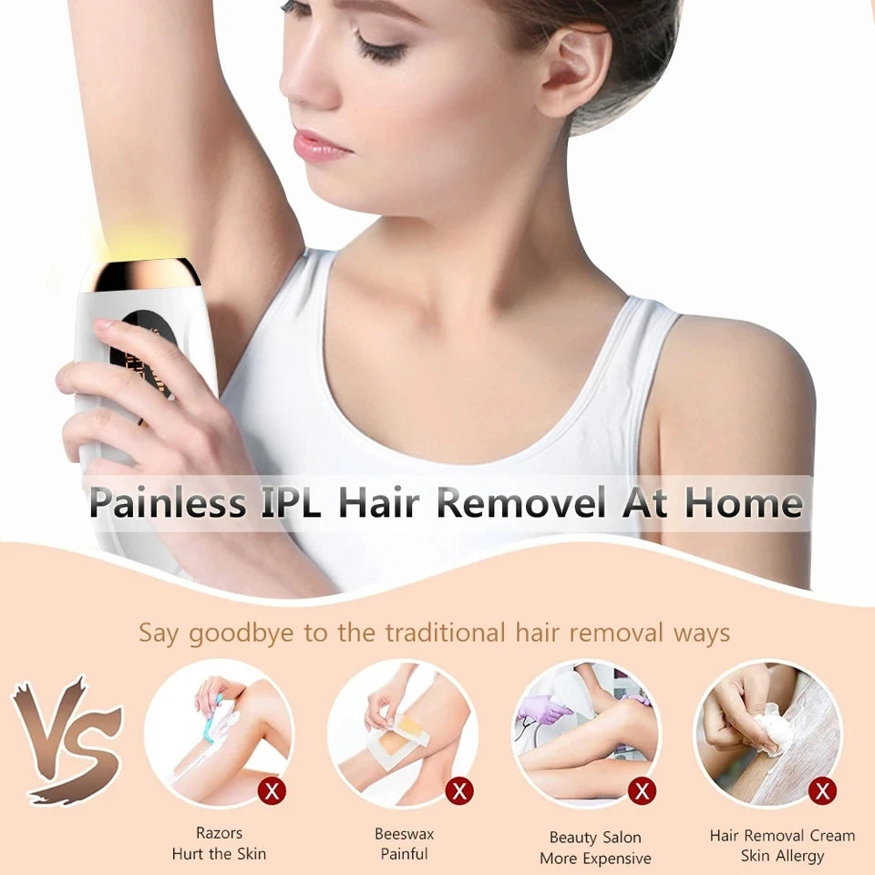 IPL Hair Removal Device – 990,000 Flashes | LCD Display | Painless Home Use | UK Plug