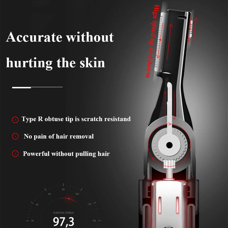 Rechargeable Eyebrow Trimmer & Facial Razor - Dual Blade Electric Shaver for Brows, Peach Fuzz & Body | Painless Precision Grooming | Portable & Washable