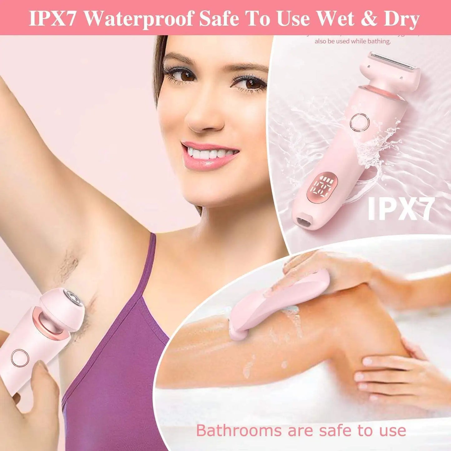 2-in-1 Electric Shaver for Women – Wet & Dry Use | Gentle, Painless Hair Removal | Travel-Friendly