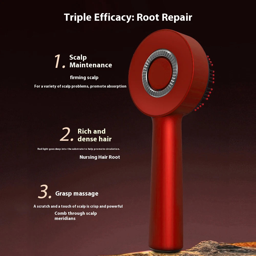 Microcurrent Scalp Massage Comb – Red Light Therapy | Rechargeable | Hair Care Liquid Compatible