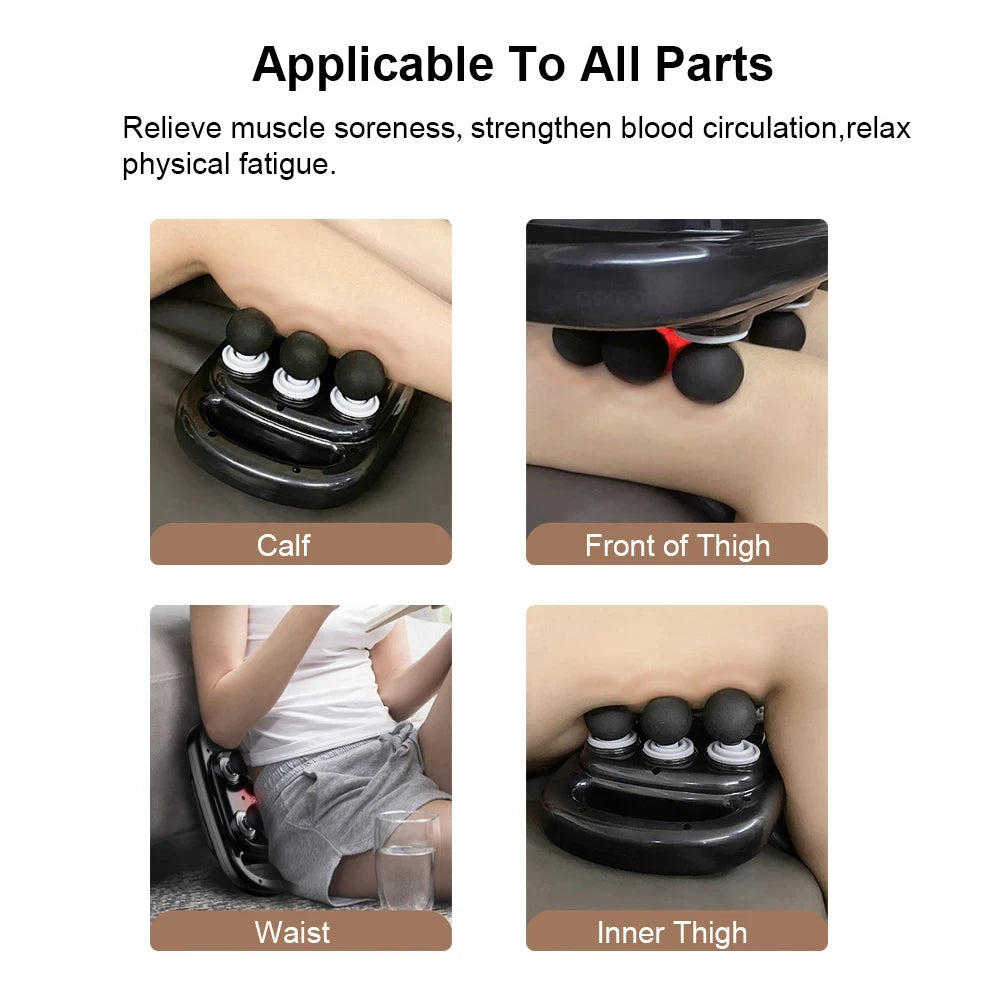 6-Head Percussion Massage Gun – 9 Modes, Quiet Motor, USB-C Charging