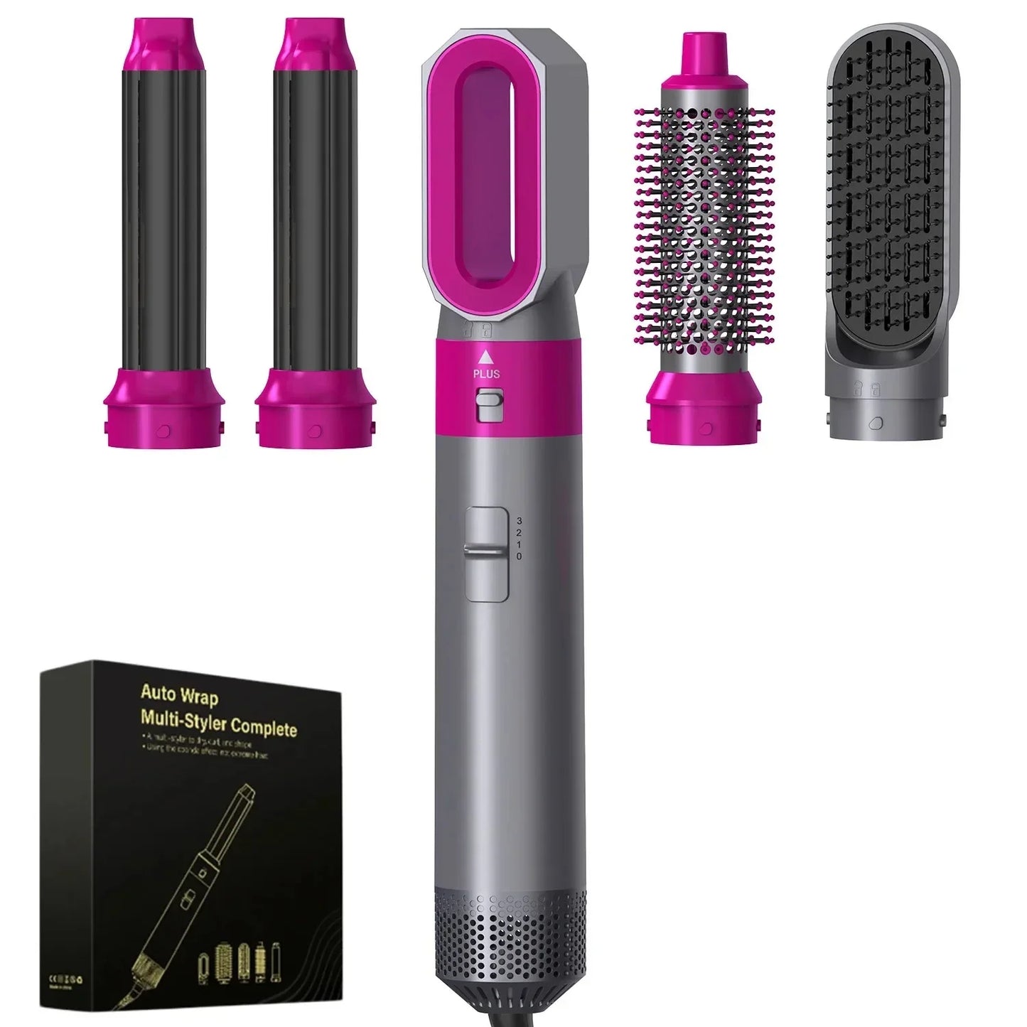 5-in-1 Hot Air Hair Styler – Curl, Wave, Smooth & Dry | UK Plug | Negative Ion Technology