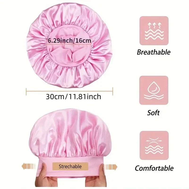 Heatless Hair Curling Set – Curling Rod + Satin Cap | No Heat Overnight Styling | Includes Clip & Ties