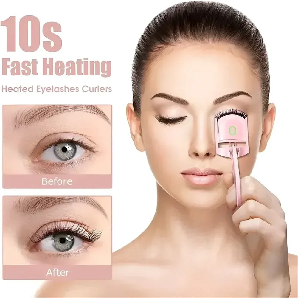 Rechargeable Heated Eyelash Curler – Dual Temp Settings | Type-C Charging | Long-Lasting Lift