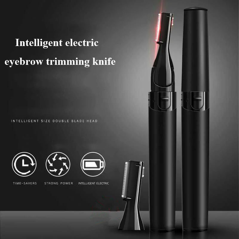 Rechargeable Eyebrow Trimmer & Facial Razor - Dual Blade Electric Shaver for Brows, Peach Fuzz & Body | Painless Precision Grooming | Portable & Washable