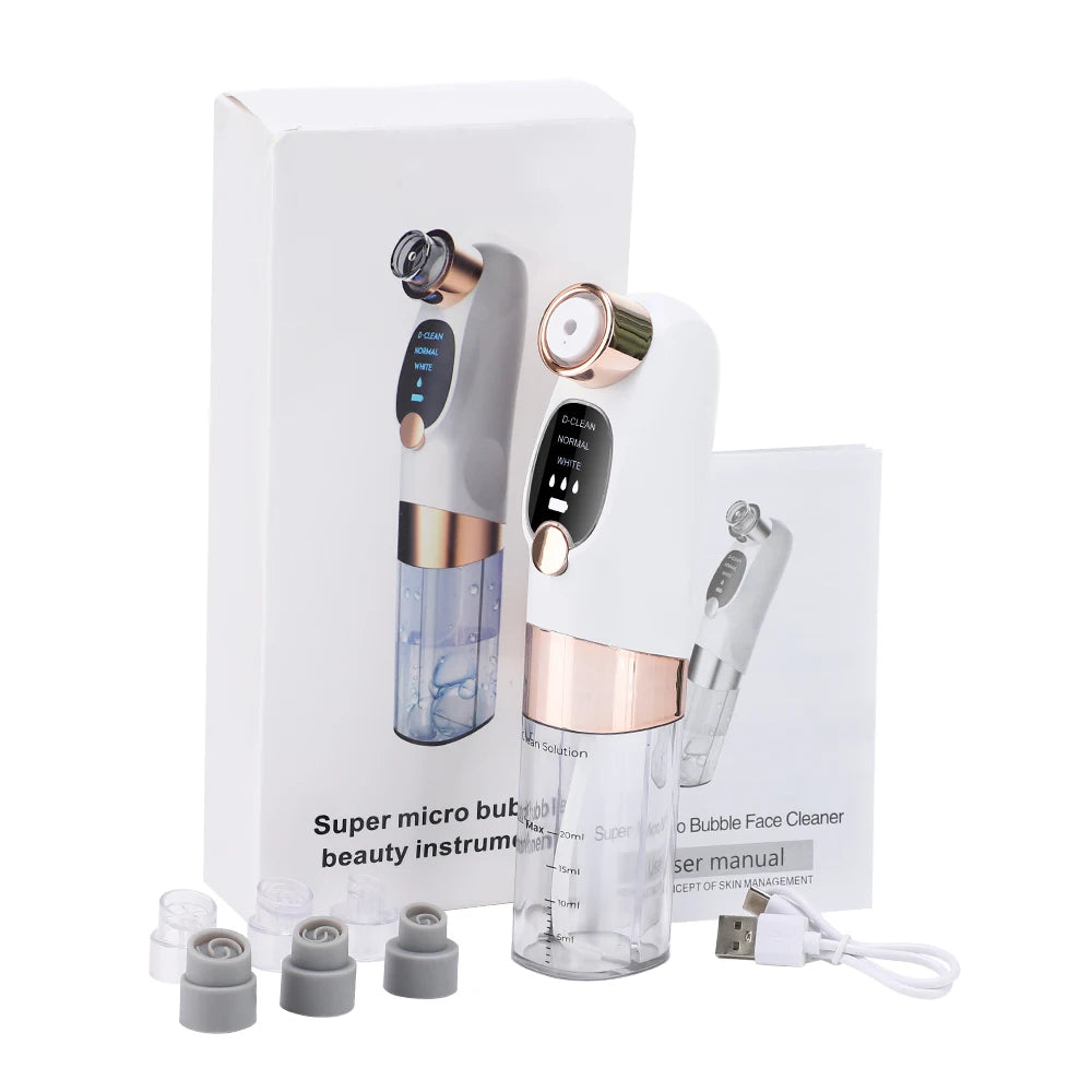 Vacuum Blackhead Remover – 3 Suction Levels | Bubble Water Infusion | USB Rechargeable