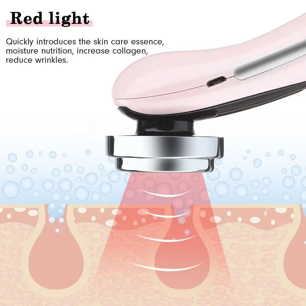 4-in-1 RF Facial Massager – Ultrasound + Rechargeable | At-Home Beauty Tool for Skin Radiance