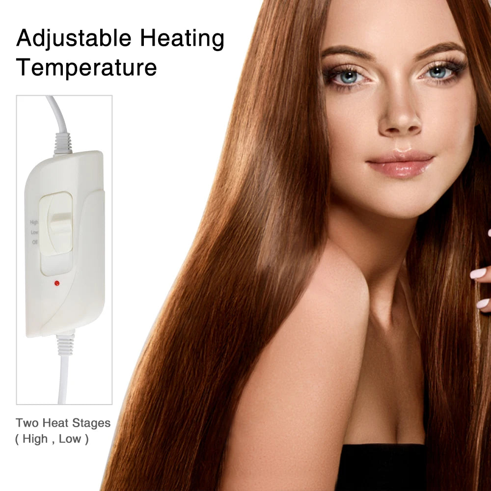 Electric Hair Steamer Cap – Adjustable Heat | Moisture Therapy for Dry & Damaged Hair | UK Plug