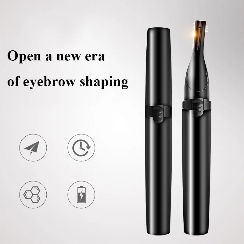 Rechargeable Eyebrow Trimmer & Facial Razor - Dual Blade Electric Shaver for Brows, Peach Fuzz & Body | Painless Precision Grooming | Portable & Washable