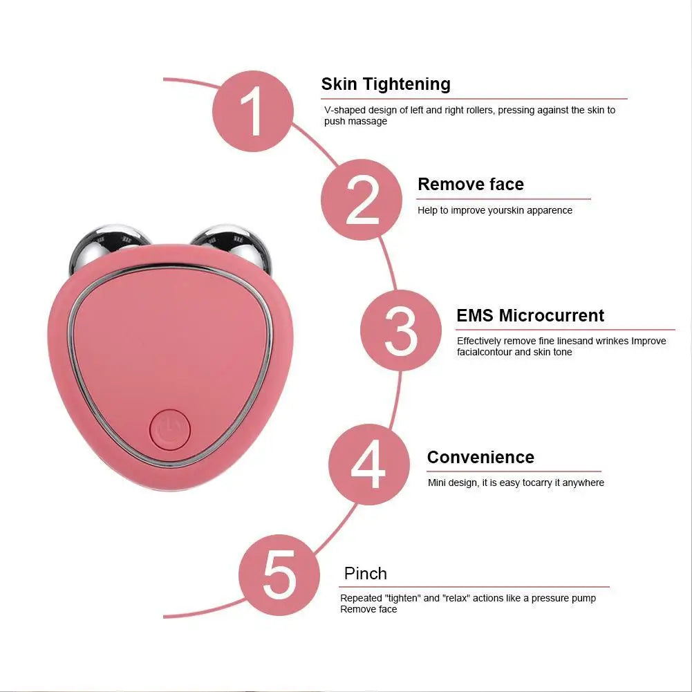 Microcurrent Facial Massager – 3-Mode Lifting Tool | USB Rechargeable | Compact Design