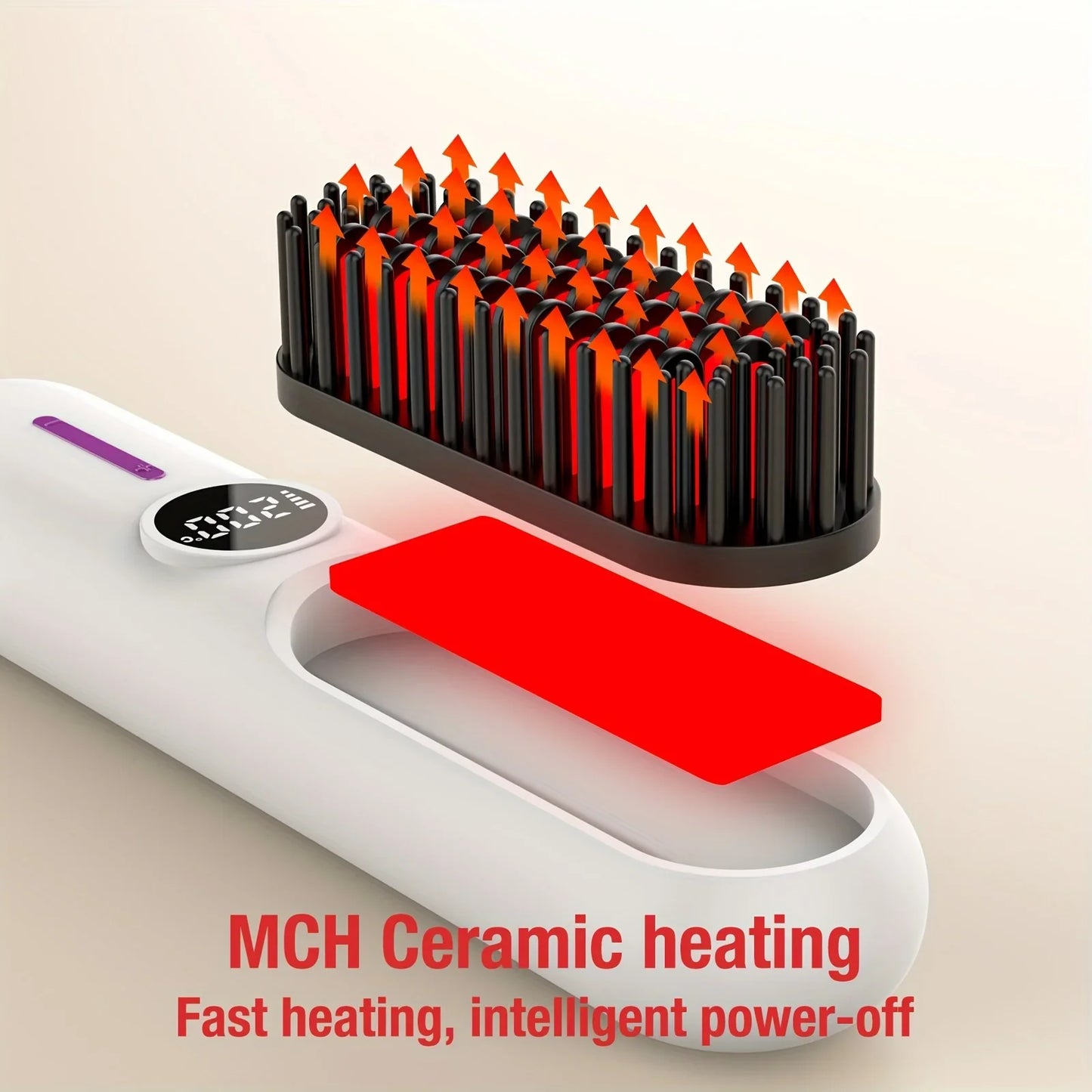 Wireless Hair Straightening Comb – Cordless Ceramic Hot Comb | USB Rechargeable | Tangle-Free Styling
