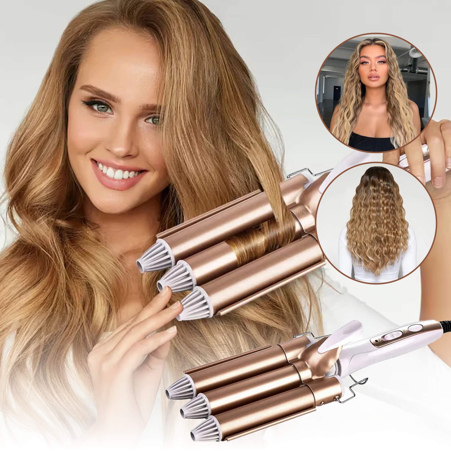 Professional Hair Curler – Ceramic Triple Barrel Waver | Fast Heat-Up | Negative Ion Technology