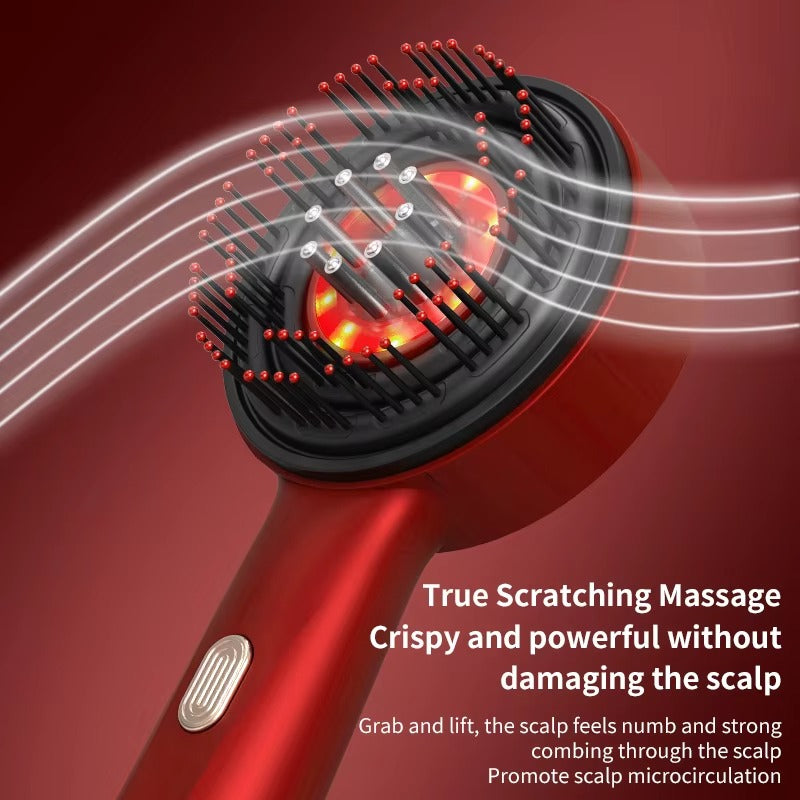 Microcurrent Scalp Massage Comb – Red Light Therapy | Rechargeable | Hair Care Liquid Compatible