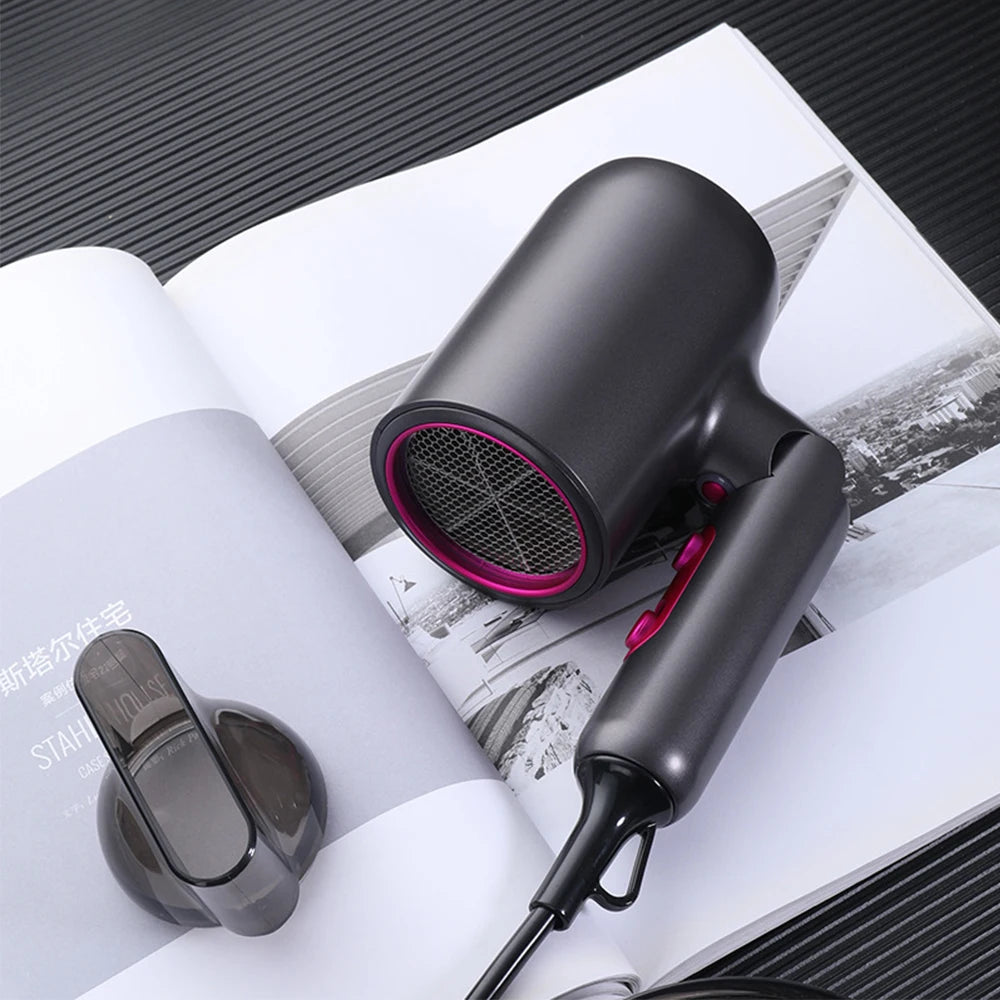 Foldable Ionic Hair Dryer – Portable, Low-Noise & Fast Drying | Dual Voltage for Travel