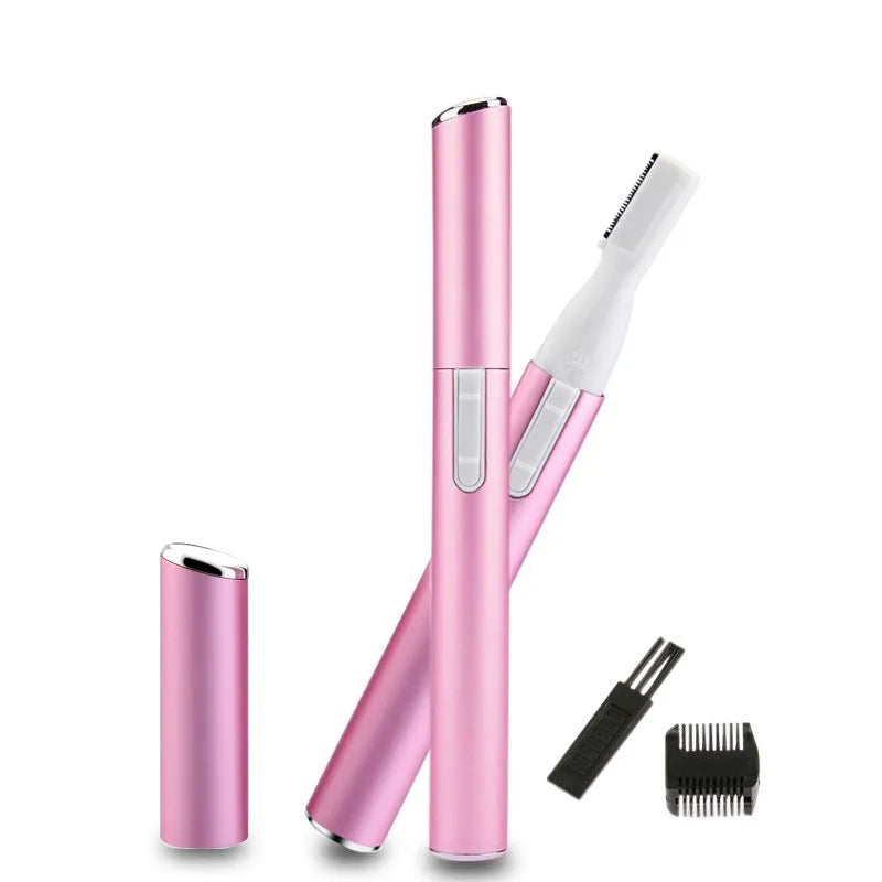 Rechargeable Eyebrow Trimmer & Facial Razor - Dual Blade Electric Shaver for Brows, Peach Fuzz & Body | Painless Precision Grooming | Portable & Washable