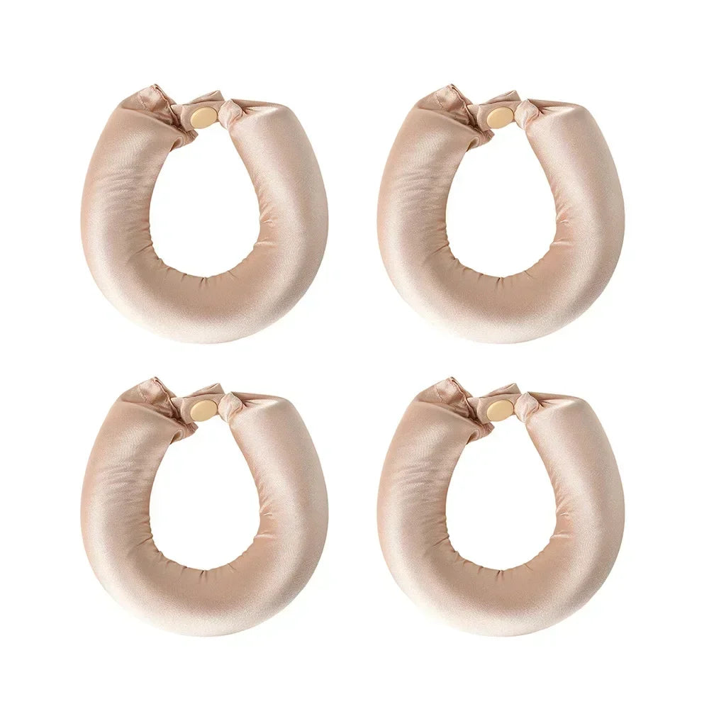 Satin Heatless Hair Curlers – 3 or 4-Piece Set | No-Heat Flexi Rods for Overnight Curls | For All Hair Types