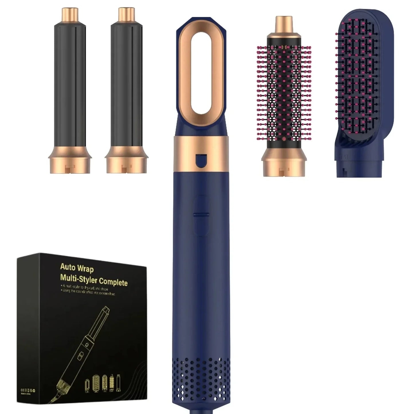 5-in-1 Hot Air Hair Styler – Curl, Wave, Smooth & Dry | UK Plug | Negative Ion Technology