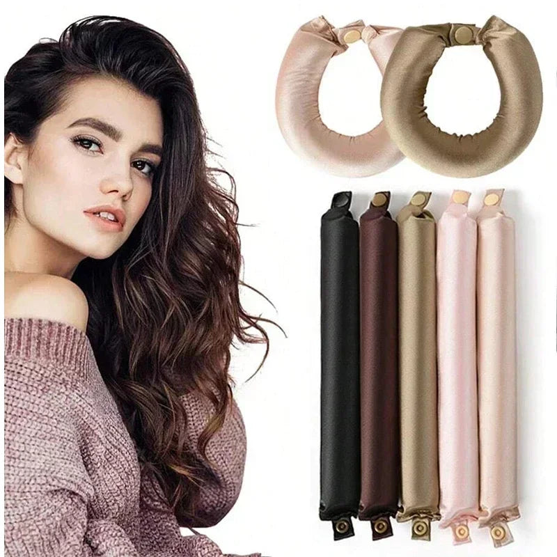 Satin Heatless Hair Curlers – 3 or 4-Piece Set | No-Heat Flexi Rods for Overnight Curls | For All Hair Types