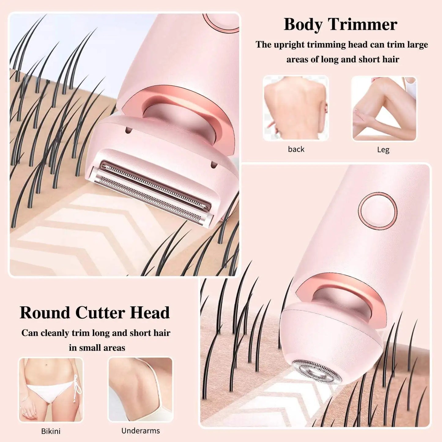 2-in-1 Electric Shaver for Women – Wet & Dry Use | Gentle, Painless Hair Removal | Travel-Friendly