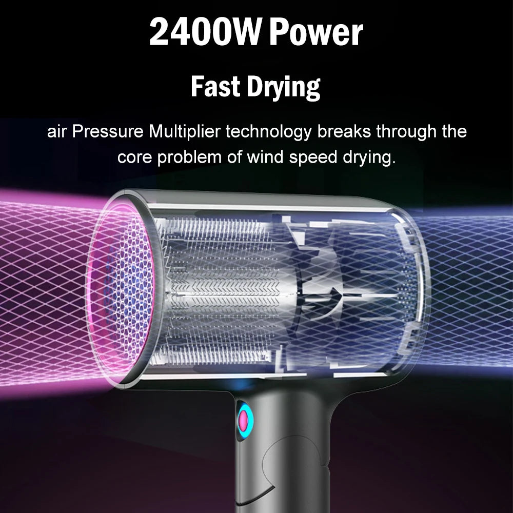 Foldable Ionic Hair Dryer – Portable, Low-Noise & Fast Drying | Dual Voltage for Travel