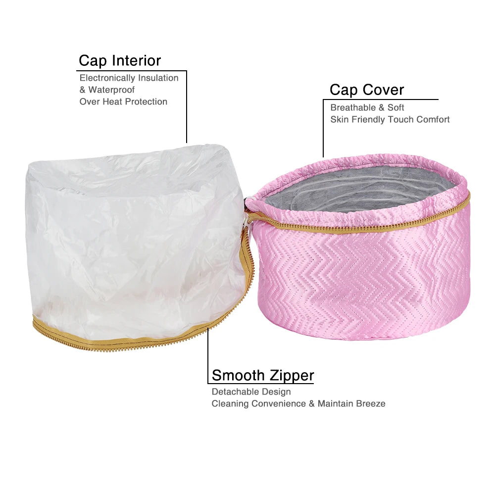 Electric Hair Steamer Cap – Adjustable Heat | Moisture Therapy for Dry & Damaged Hair | UK Plug