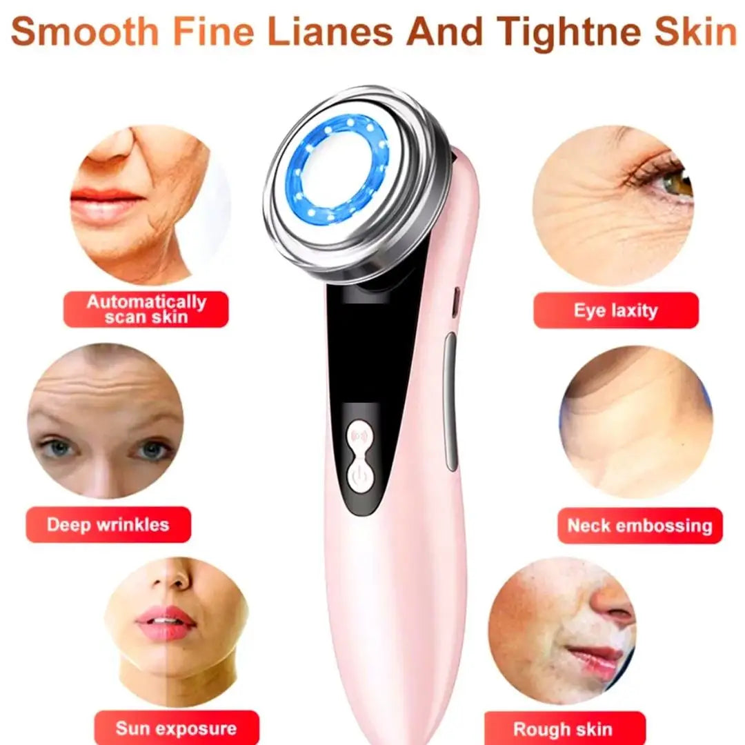 4-in-1 RF Facial Massager – Ultrasound + Rechargeable | At-Home Beauty Tool for Skin Radiance