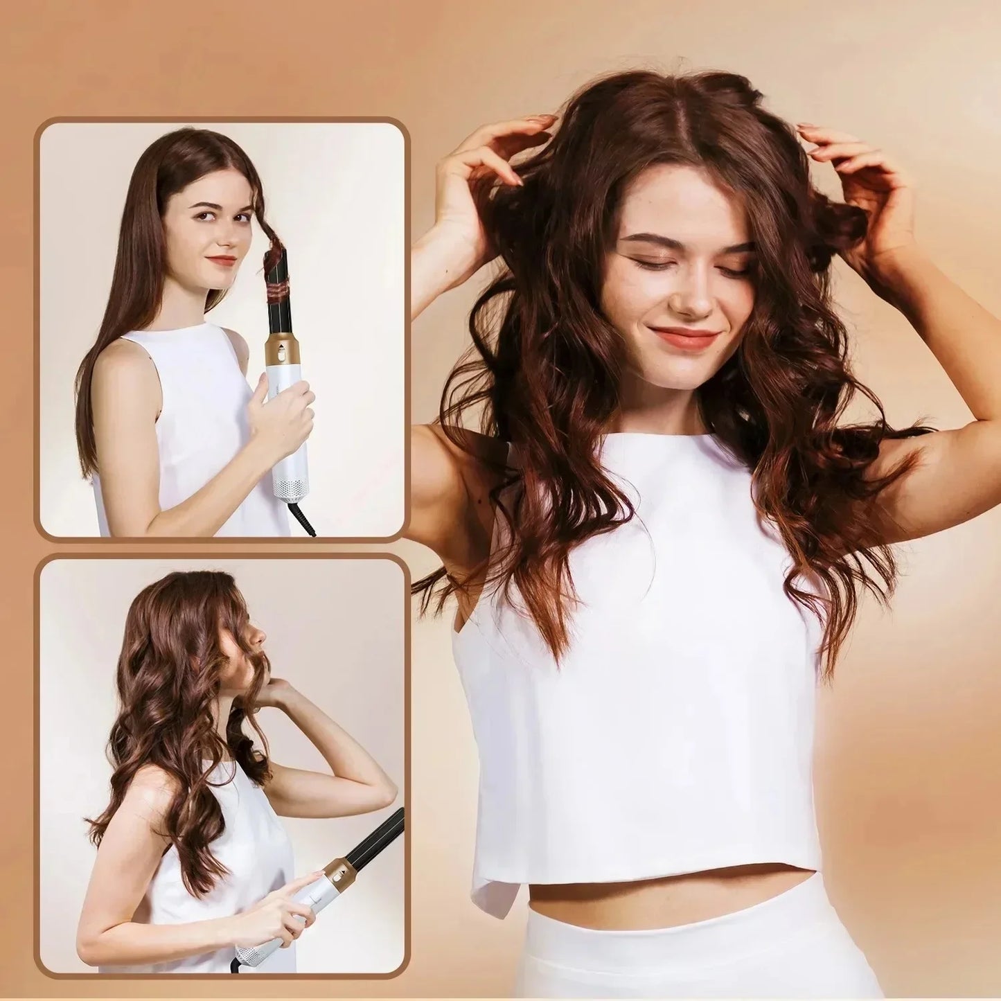 5-in-1 Hot Air Hair Styler – Curl, Wave, Smooth & Dry | UK Plug | Negative Ion Technology
