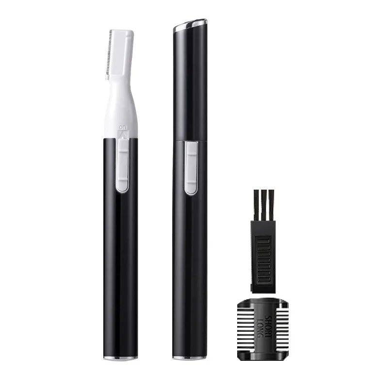 Rechargeable Eyebrow Trimmer & Facial Razor - Dual Blade Electric Shaver for Brows, Peach Fuzz & Body | Painless Precision Grooming | Portable & Washable