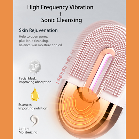3-in-1 Electric Facial Cleansing Brush – High-Frequency Vibration Massager | 6 Speeds | Waterproof & Rechargeable