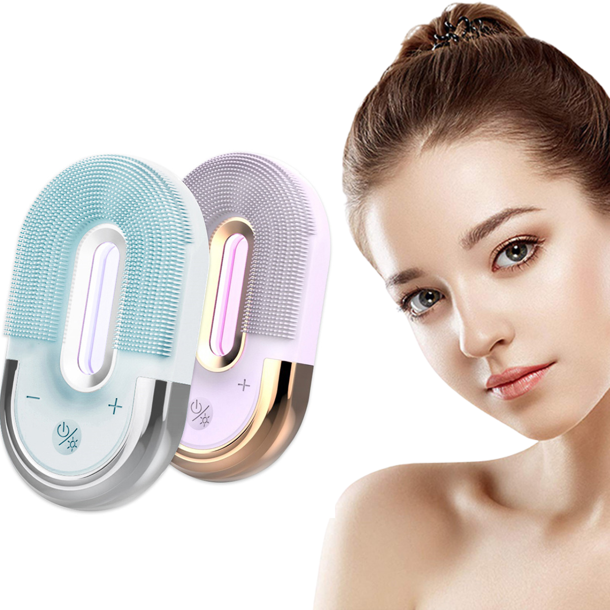 3-in-1 Electric Facial Cleansing Brush – High-Frequency Vibration Massager | 6 Speeds | Waterproof & Rechargeable