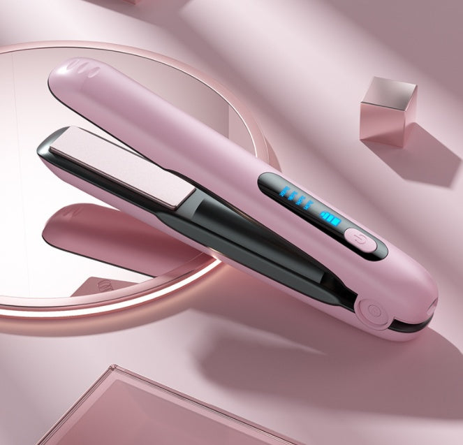 Cordless Hair Straightener — USB-Rechargeable Ceramic Plates & 60 Min Runtime