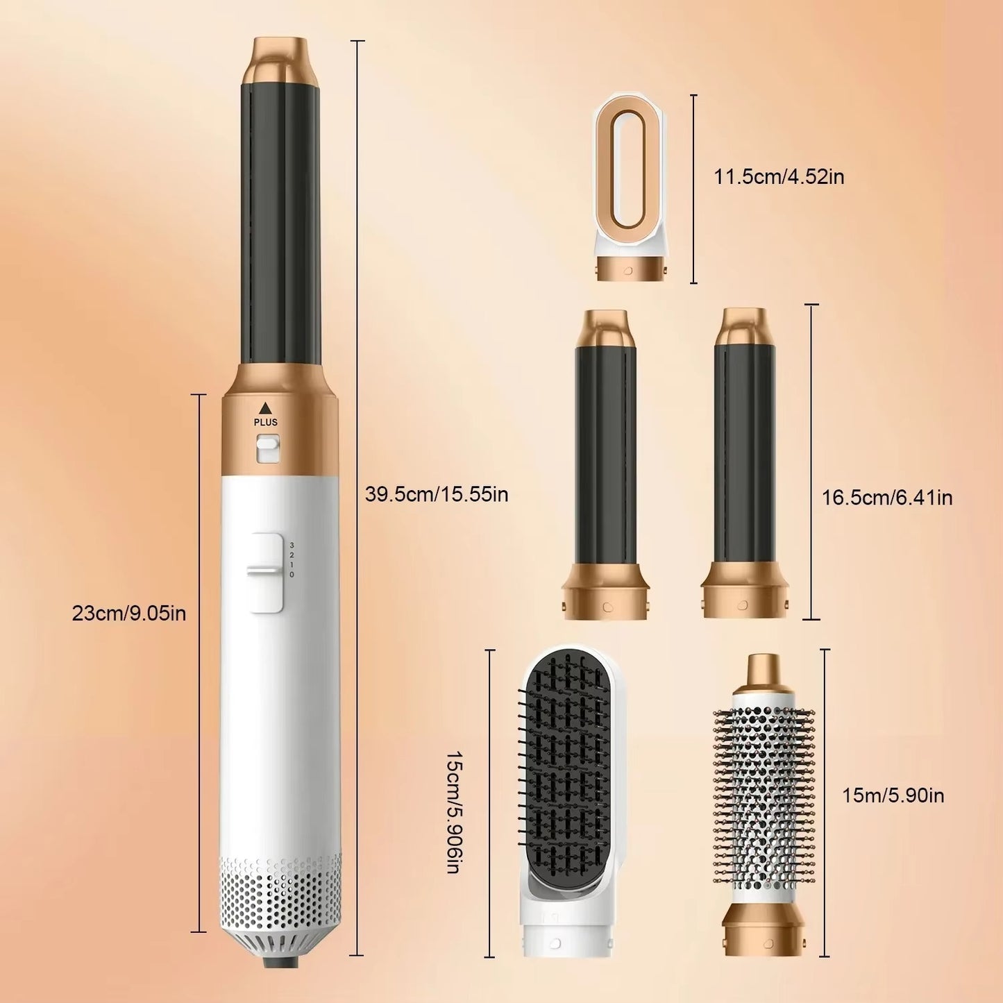 5-in-1 Hot Air Hair Styler – Curl, Wave, Smooth & Dry | UK Plug | Negative Ion Technology
