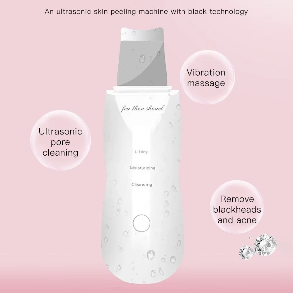 Ultrasonic Skin Scrubber Peeling Blackhead Remover Deep Face Cleaning Acne Pore Cleaner Facial Shovel Cleanser EMS Microcurrent