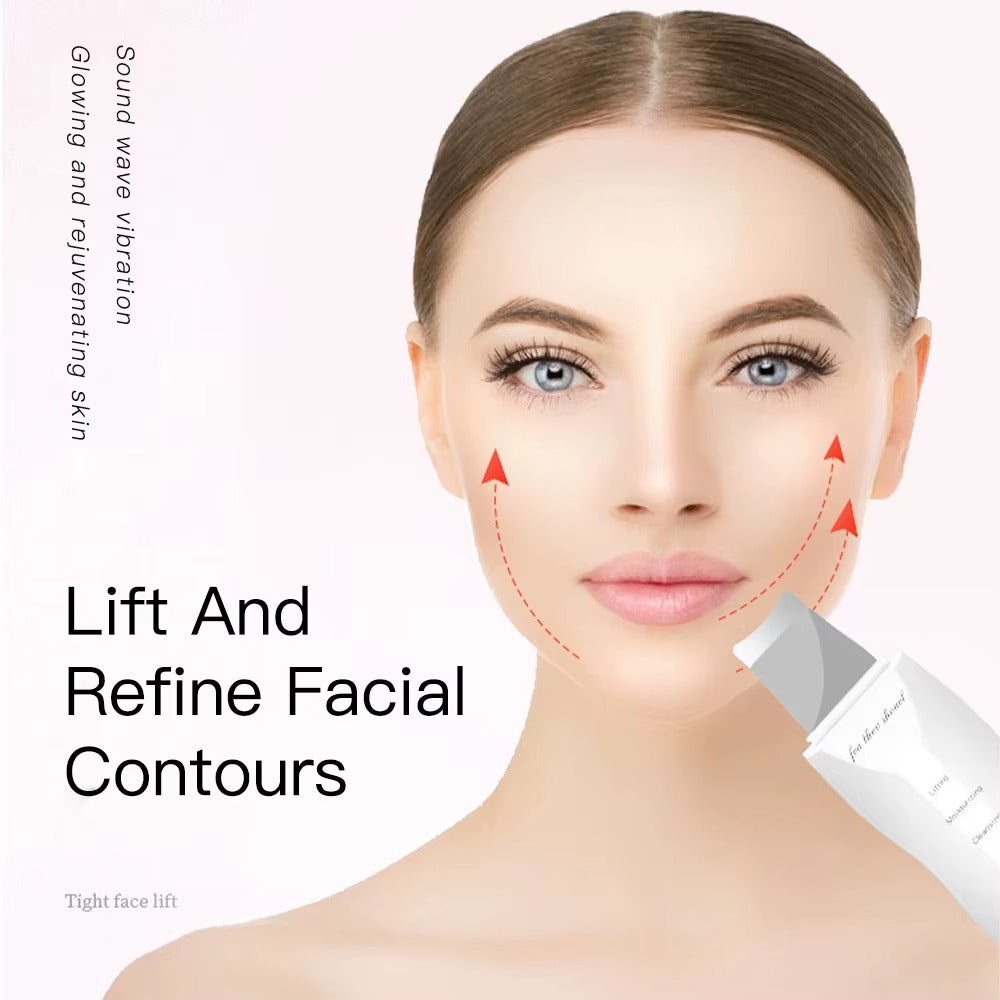 Ultrasonic Skin Scrubber Peeling Blackhead Remover Deep Face Cleaning Acne Pore Cleaner Facial Shovel Cleanser EMS Microcurrent